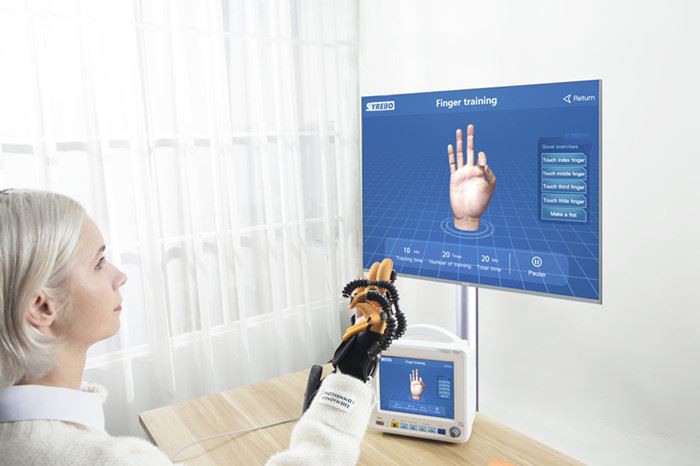 Passives Training der Syrebo Handfunktions-Rehabilitationshandschuhe